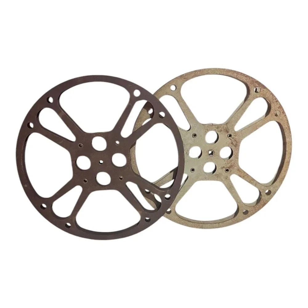Lot of 2 Vtg Goldberg Bros. GB Metal Movie‎ Film Reel 1600' 16mm USA